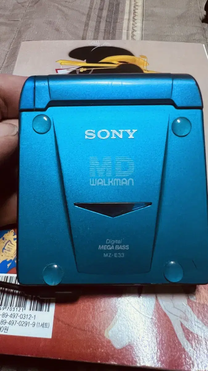 소니 sony md minidisc mz-e33 블루 색상 리모컨세트