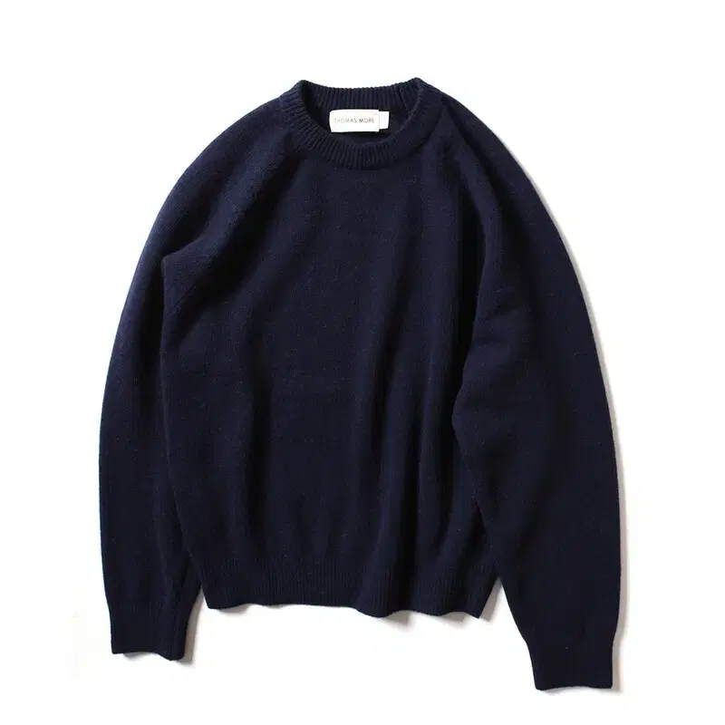 [M] Thomas More Lambswool Round Knit Navy