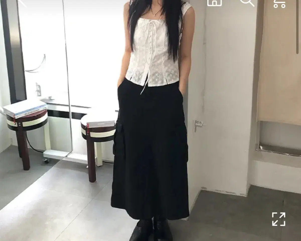 니지 카고 롱스커트 cargo yoru skirt