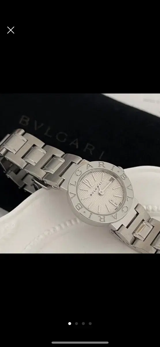 정품감정서 동봉 BVLGARI 불가리 엠보 다이얼 화이트 워치 SA +