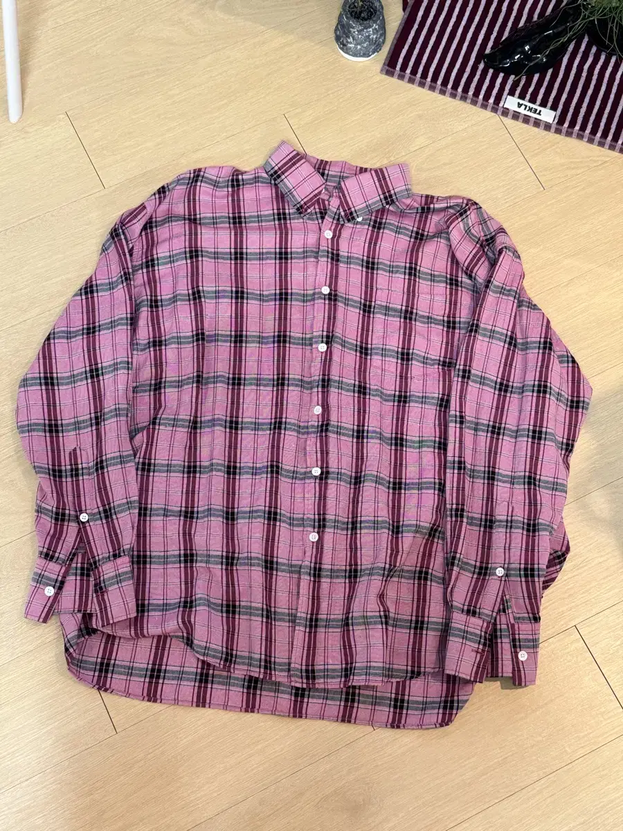 [50] Haregashi Borrowed BD Shirt Serries Memory Check Pink