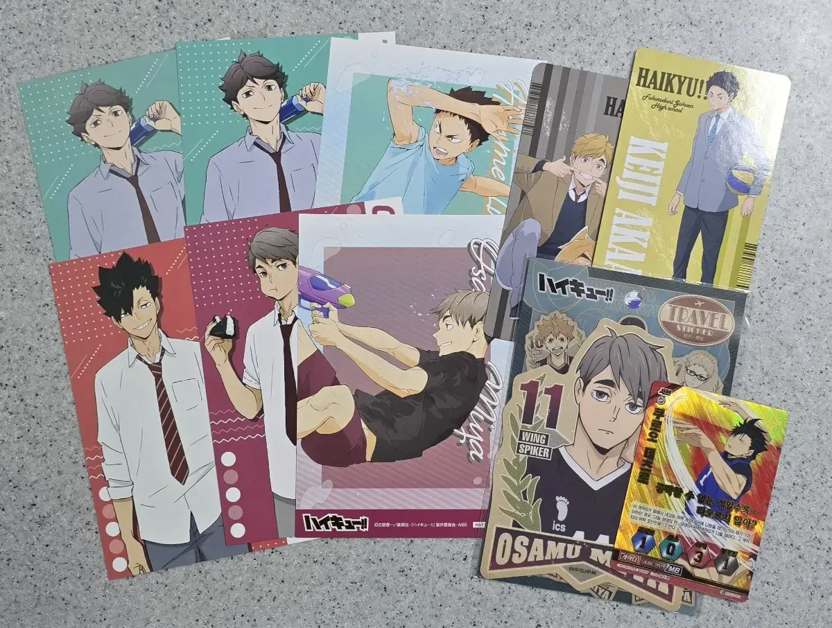 HaikyuuOfficialPostcardsLunchWater play cardTek Oikawa Kuroo Osamu Atsumu