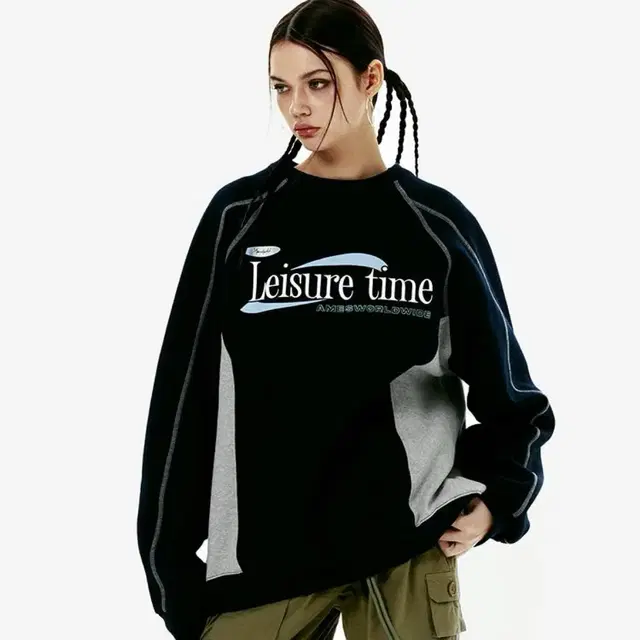 아메스 월드와이드 LEISURE TIME LOGO SWEATSHIRT N