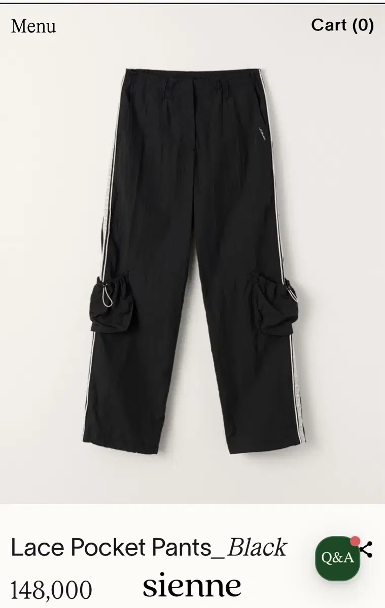 시엔느 Lace Pocket Pants_Black