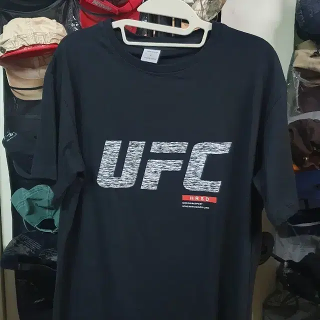 새상품)UFC HRSD 블랙 코튼반팔티셔츠 L