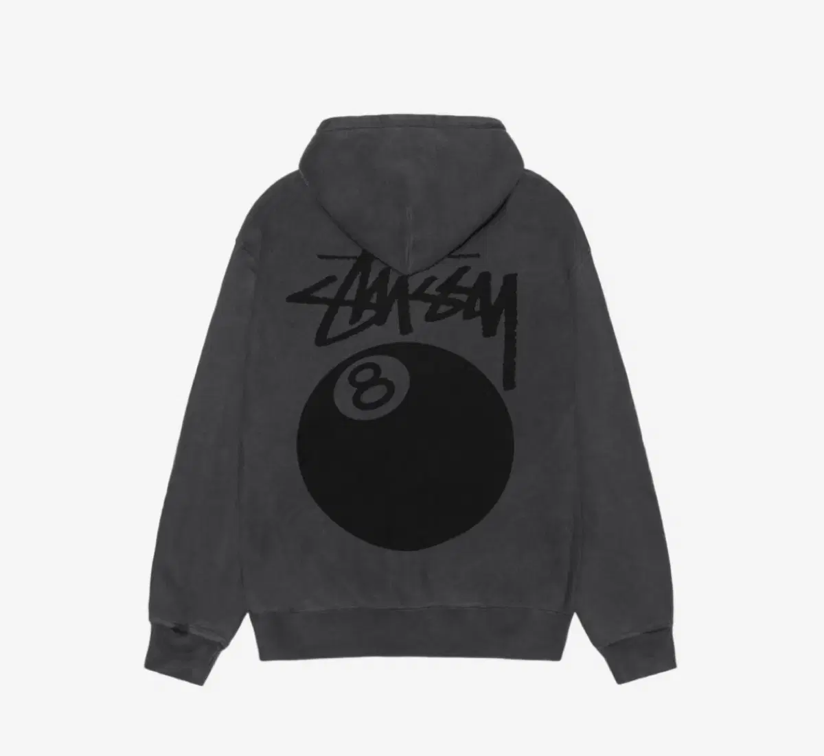 Stussy 8-Ball Hooded Pigment Dyed Black