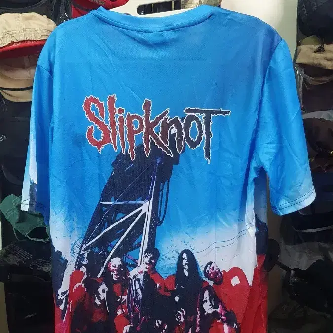 새상품)Slipknot(슬립낫) 3D프린팅 폴리혼방매쉬 반팔티셔츠 L