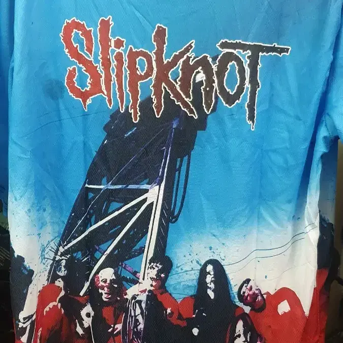 새상품)Slipknot(슬립낫) 3D프린팅 폴리혼방매쉬 반팔티셔츠 L