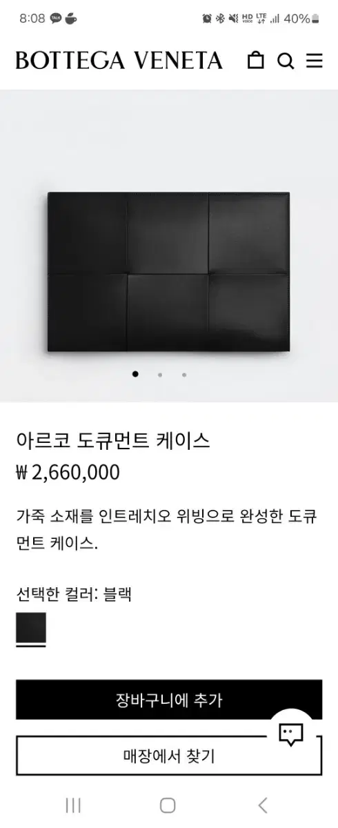 보테가베네타 아르코 도큐먼트케이스 클러치