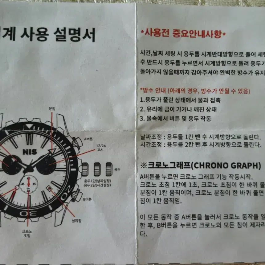 국정원 절대시계 NIS 크로노 워치 중고