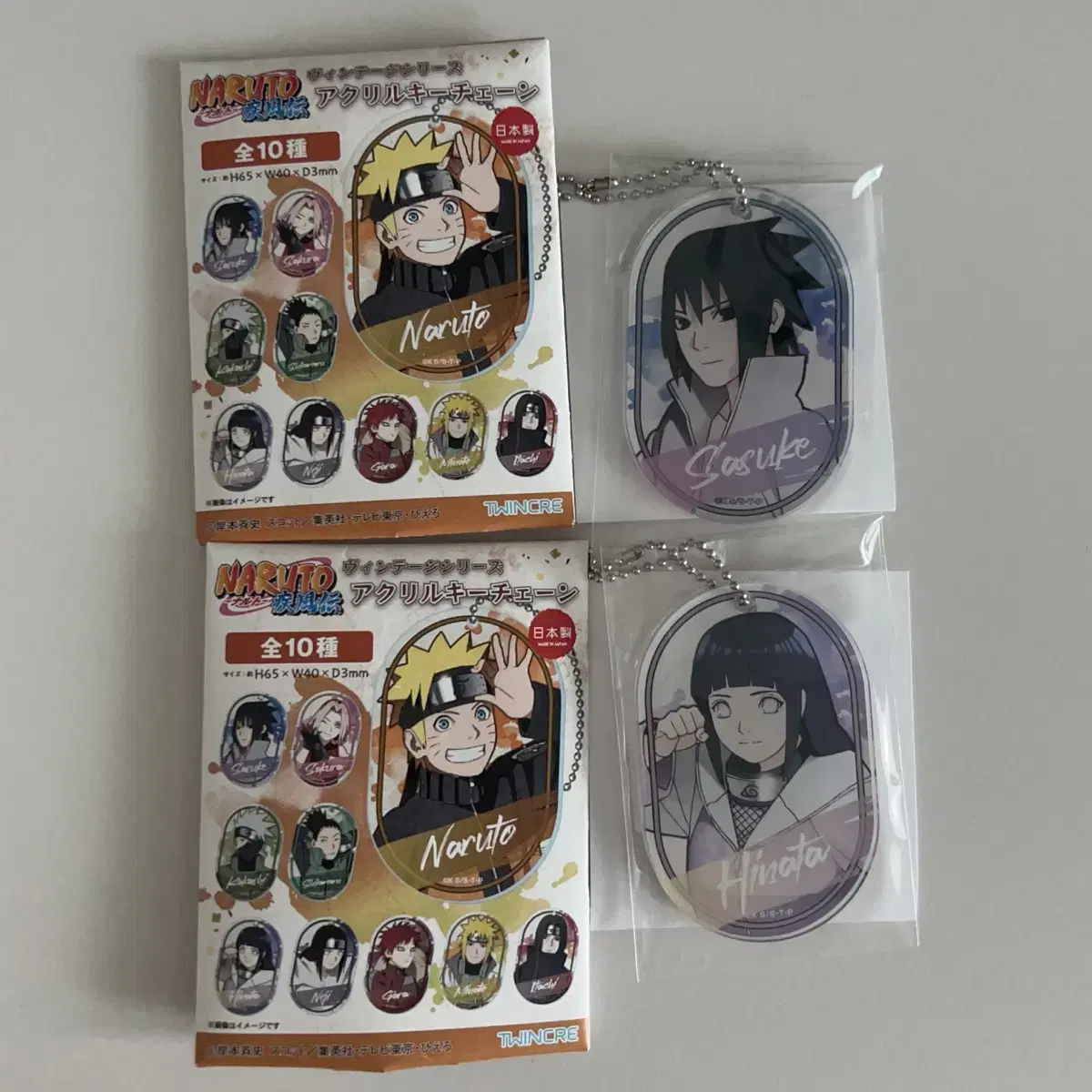 Naruto Vintage Series acrylic keyring acrylic Keychain Sasuke Hinata