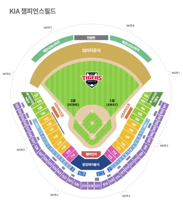 25일(수) 기아타이거즈 롯데자이언츠 3루 K3, 외야 여러장 양도