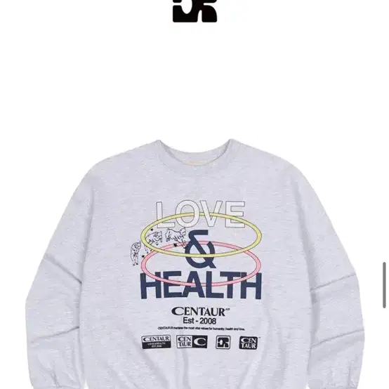 센토르 맨투맨 LOVE & HEALTH SWEATSHIRT_GREY