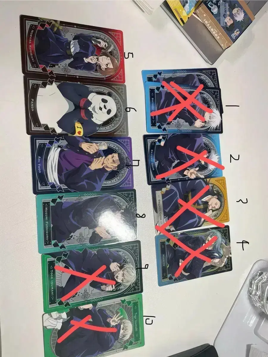 Spell Spinning Art Card (Gojo,Inumaki,Nobara,Panda,Megumi,Kenzaku,Todo)