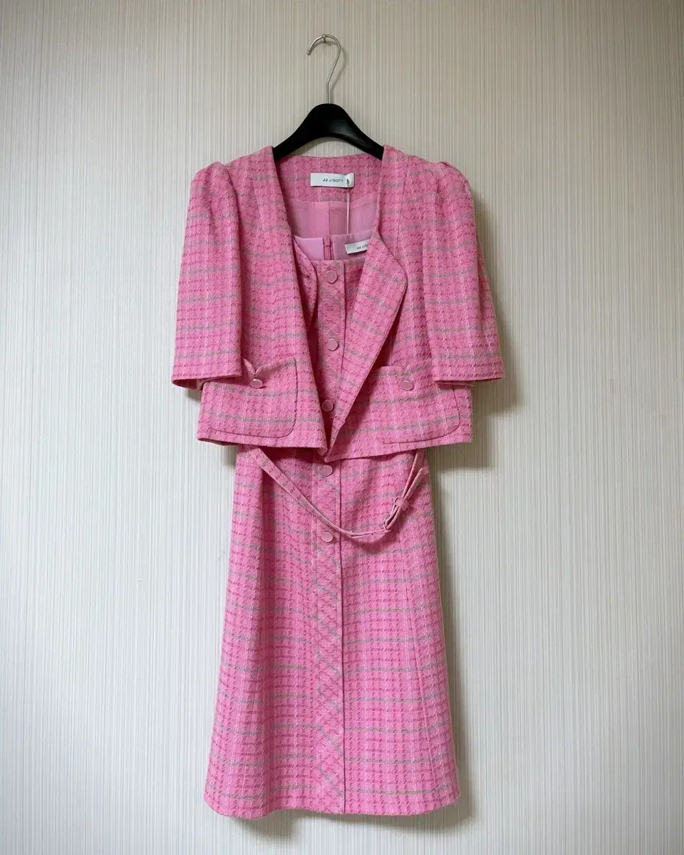 JJJeggings Pink Tweed ONEPIECE Jacket Setup 55 new