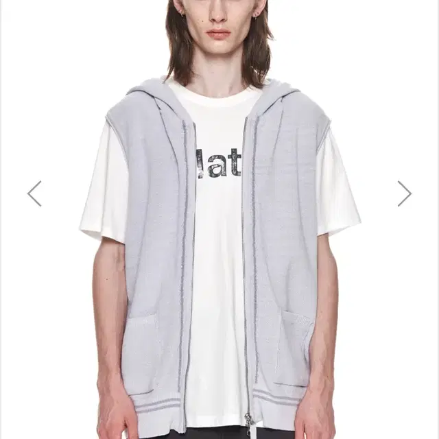 Matin Kim Hoody Point Logo Knit Vest