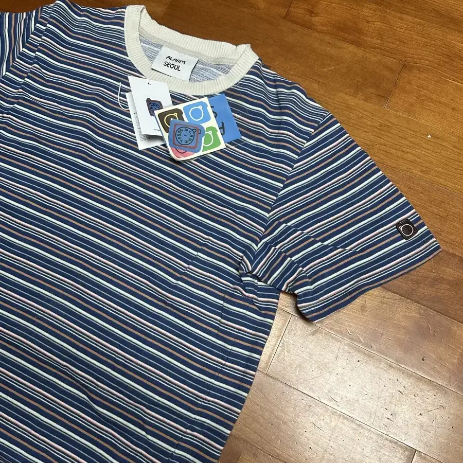 알람서울 Alarm Multi Stripe T shirt - Blue