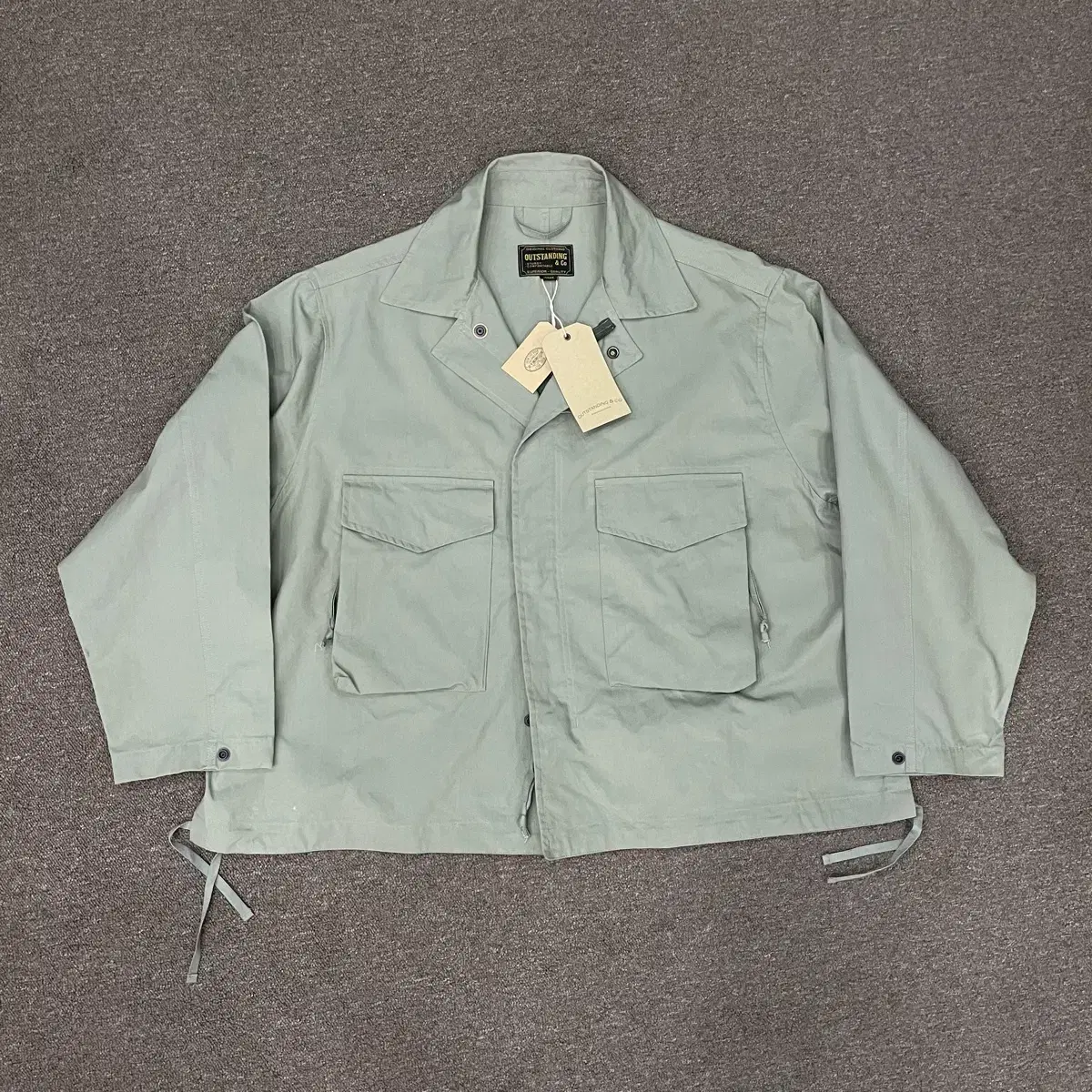 [L] Free Shipping Outstanding Green Olive Short Field Jacket