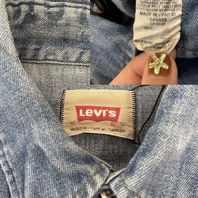 (M) Canada Levi's 리바이스 오렌지탭 웨스턴 데님 셔츠