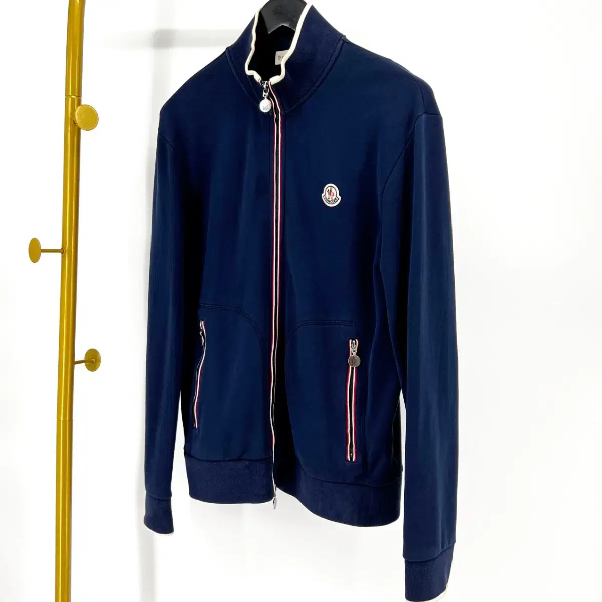 Moncler Logo Patch Zip Up Navy [Sizes XL