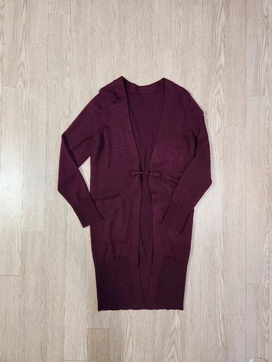 Untitled Man Japan Long Shibori Burgundy Cardigan