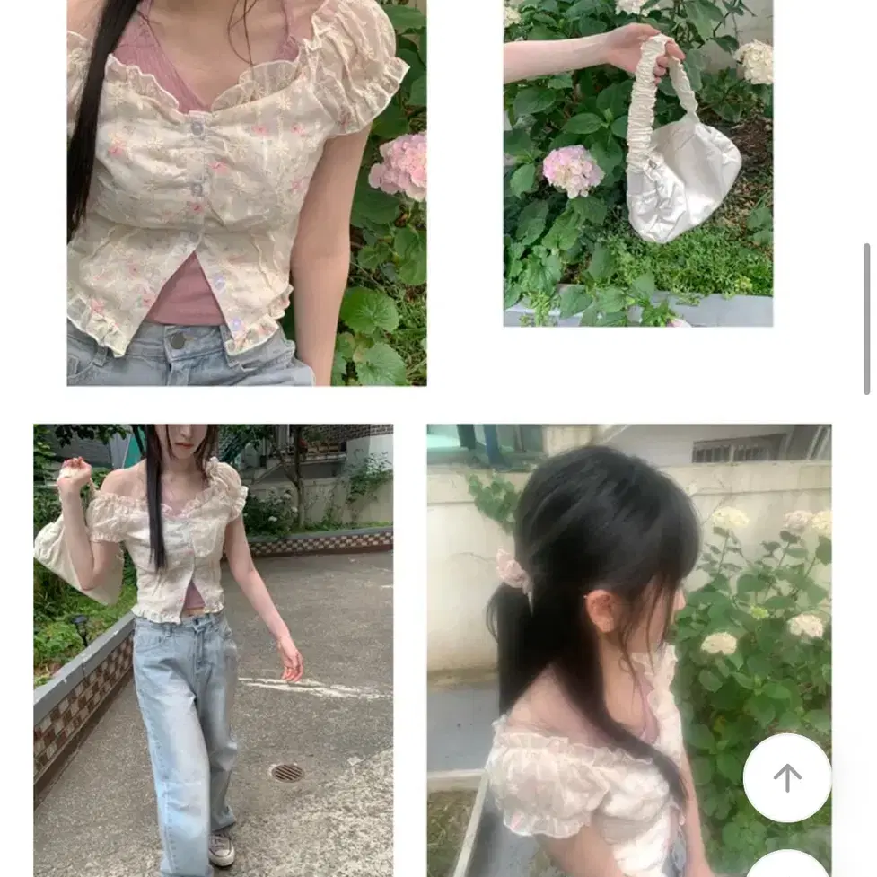 팜므뮤즈 Peach Puff Button Blouse 반팔 블라우스