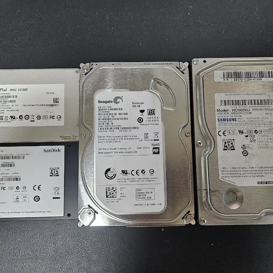 ssd 120g 2장 / hdd 500 2장 일괄