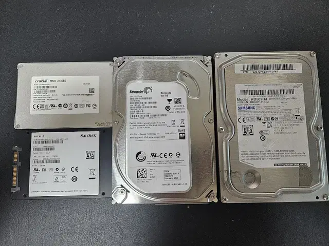 ssd 120g 2장 / hdd 500 2장 일괄