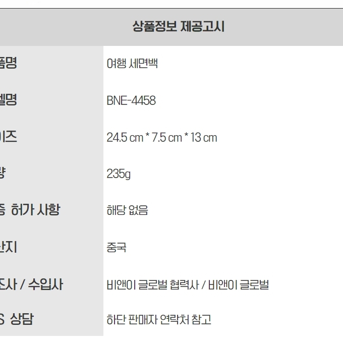 [새상품] 여행용 파우치 위시백 세면백 이너백 정리백 속가방 여행 출장