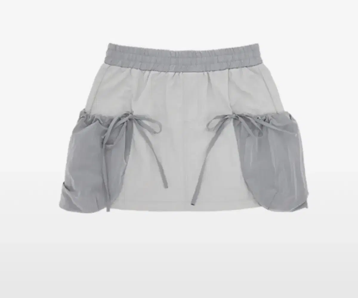 Crank Big Pocket String Skirt Light Gray