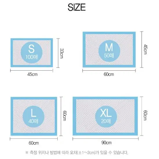 애견패드 블루 애견 배변패드 위생 안심 강아지패드 사이즈 글 꼭봐주세요