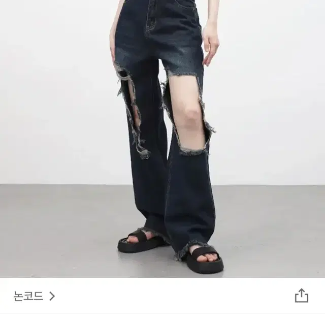 논코드 블루 디스트로이드 워시드 데님 팬츠 S