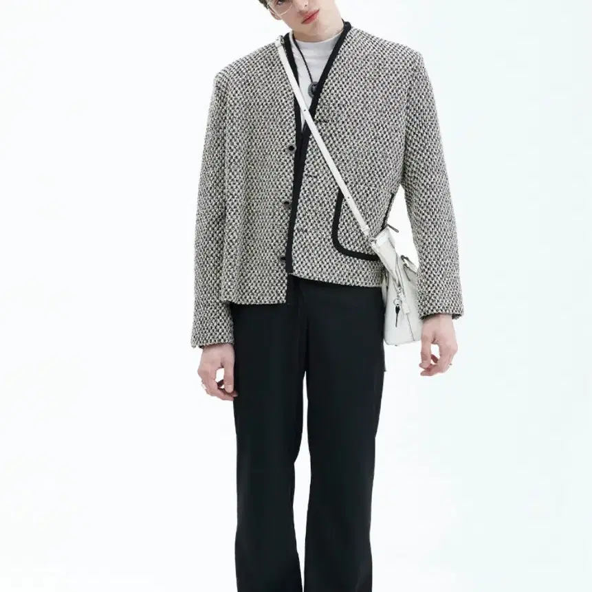 라멀마메종 DIAGONAL ZIP SLACKS BLACK L