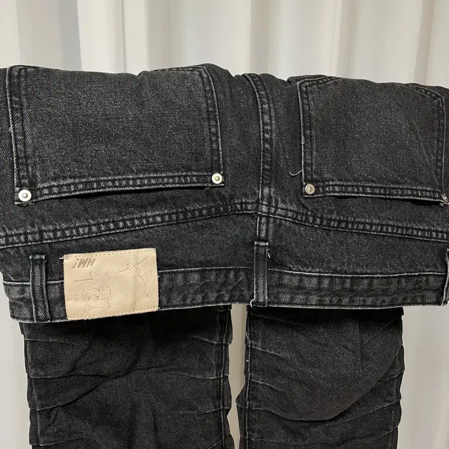 노매뉴얼 T.W DENIM PANTS - WASHED BLACK L