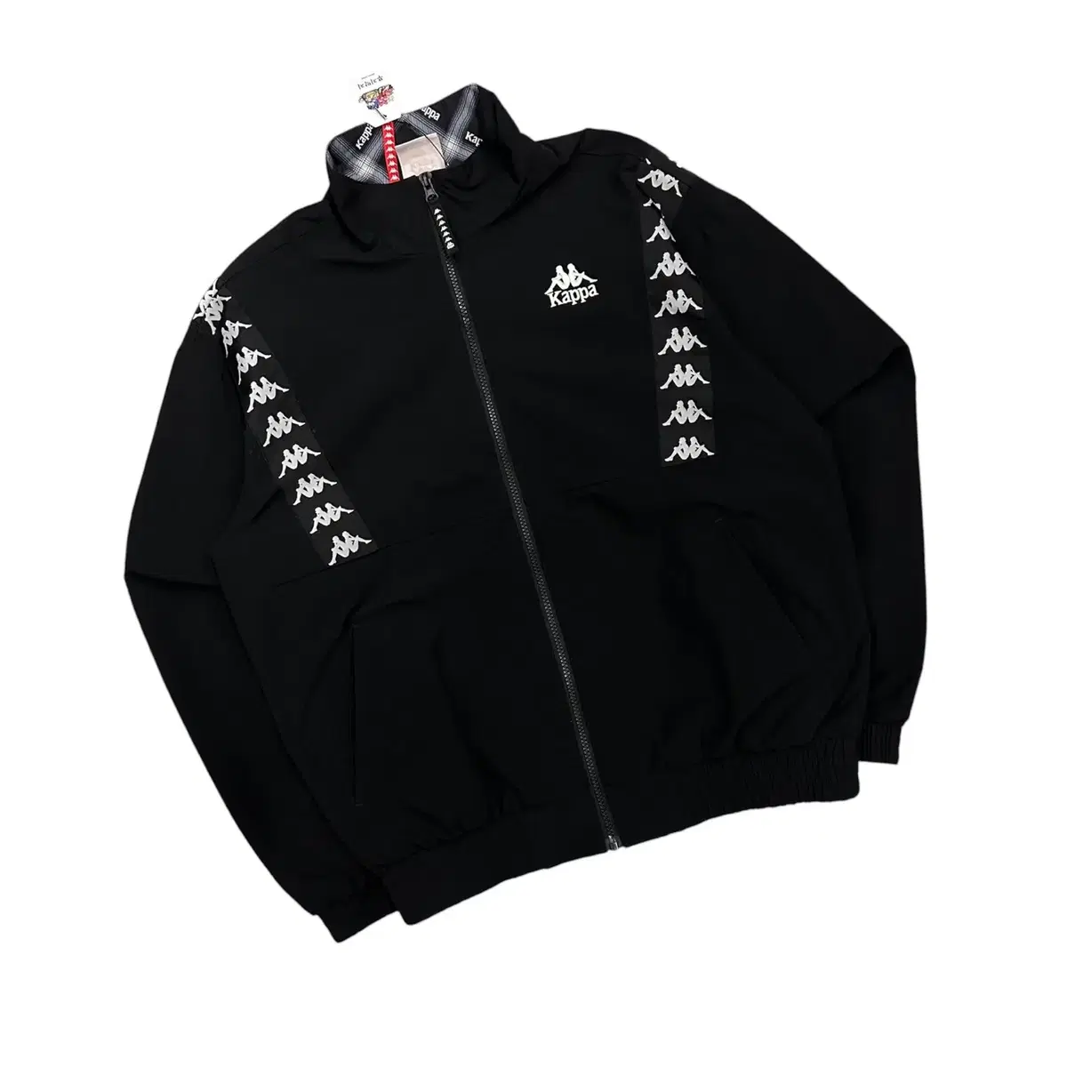 [M] Kappa Big Logo Windbreaker Black Zip-up Jacket