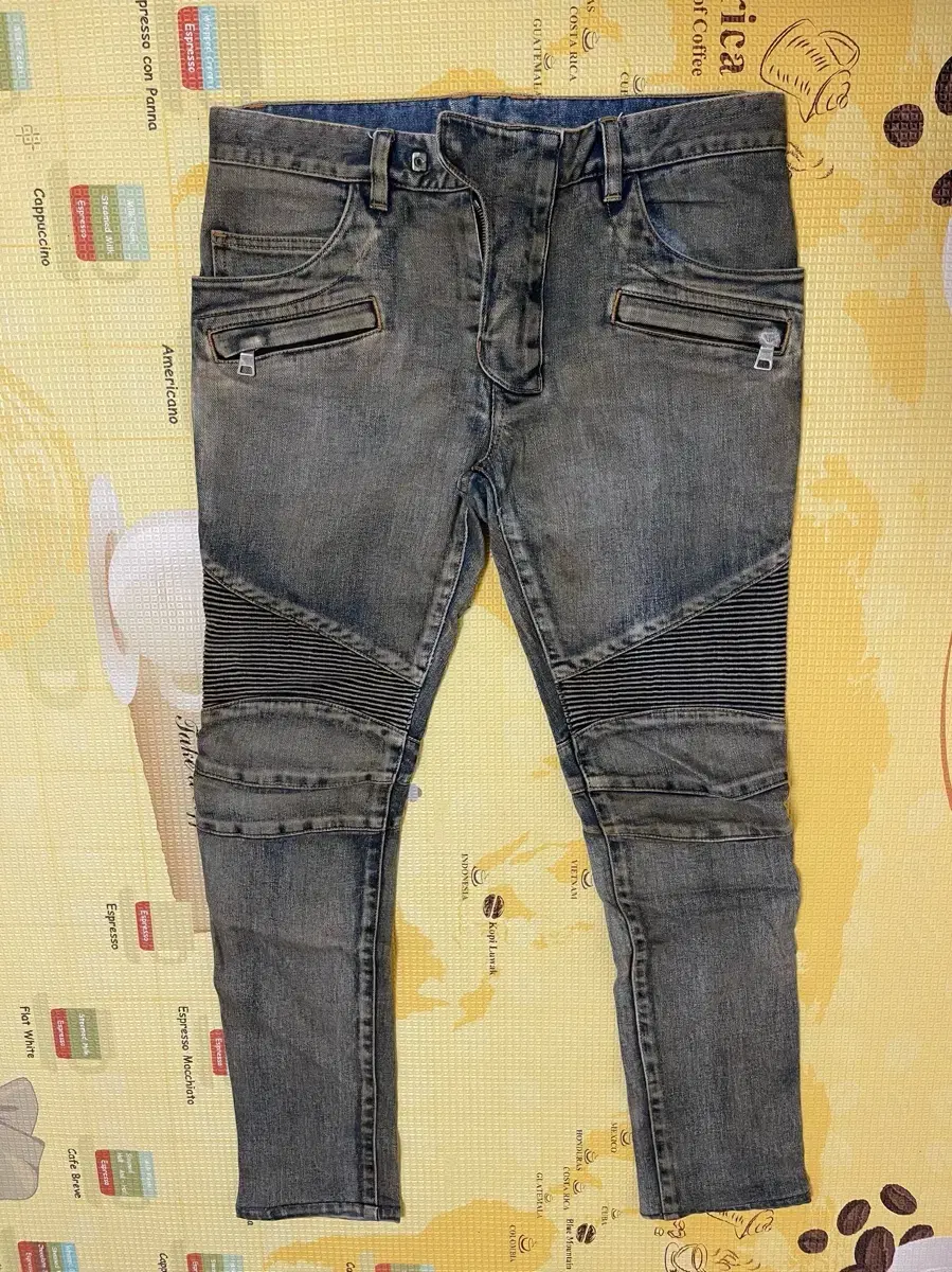 Sells Balmain Dirty Washed Biker Jean