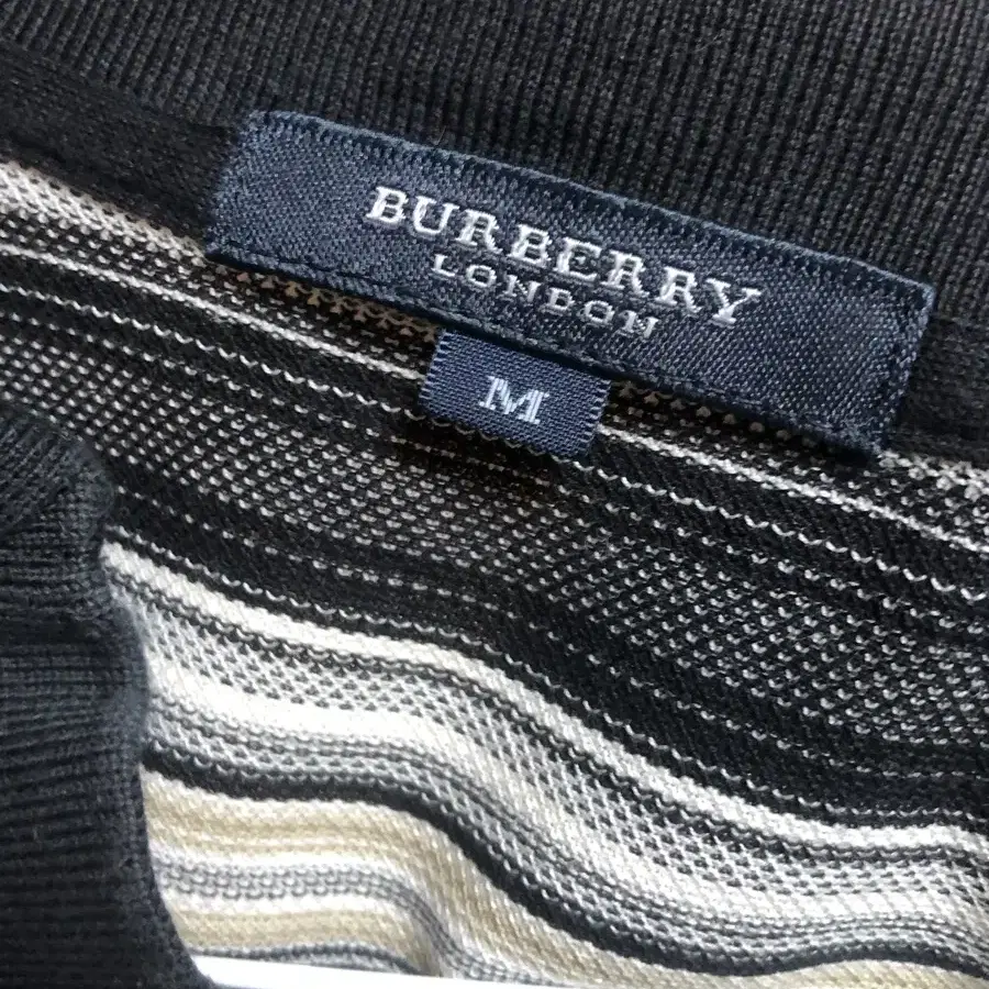 맨 버버리 코튼 패턴 카라티 Burberry