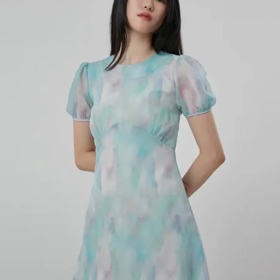 큐리티 선미 원피스 C CHIFFON MINI DRESS_MINT