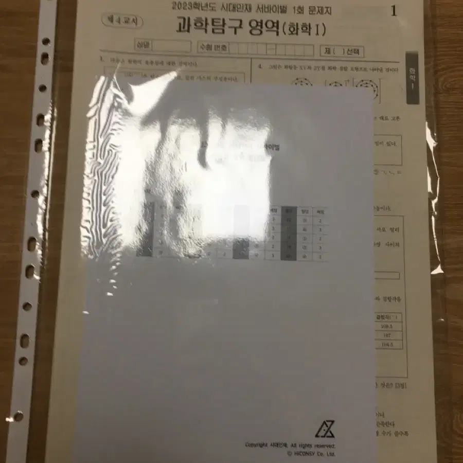 화학1 시대인재 모의고사 (서바이벌, 브릿지, 엑셀, 강준호)