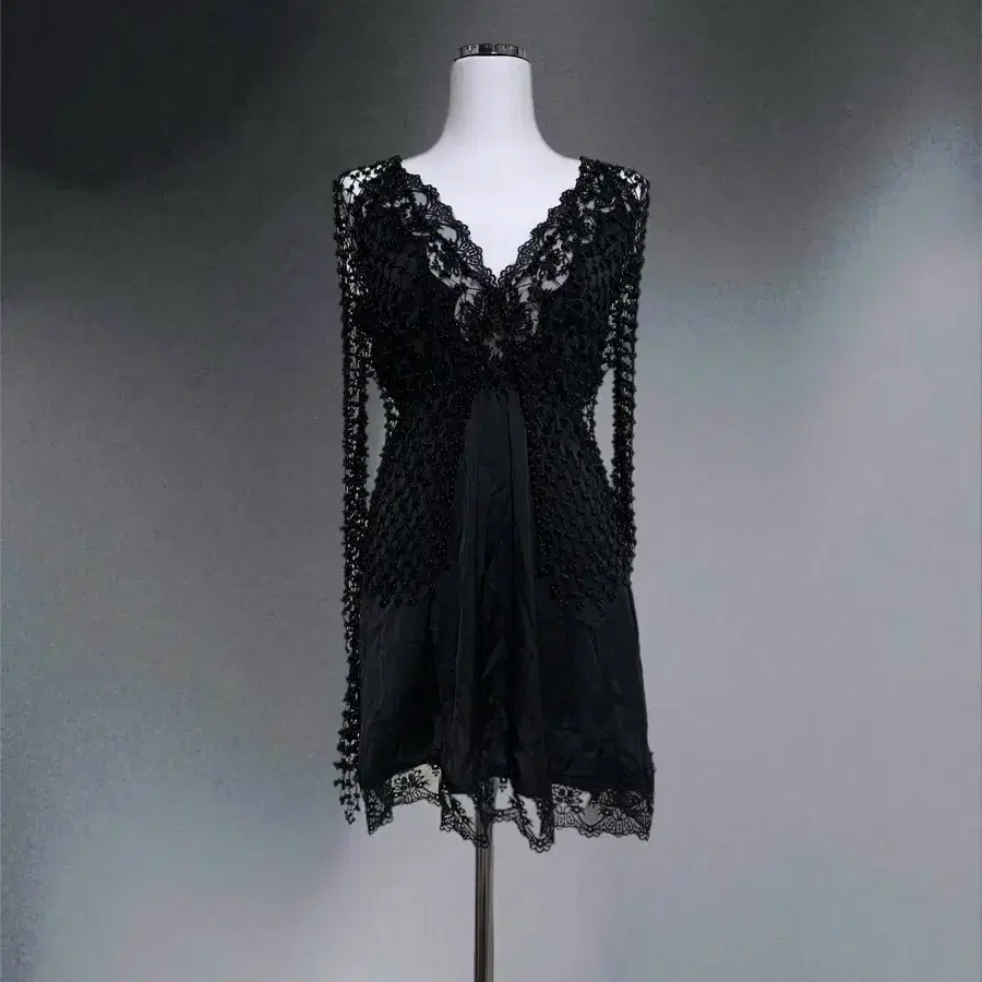 (시즌off 30%세일) black beads slip set