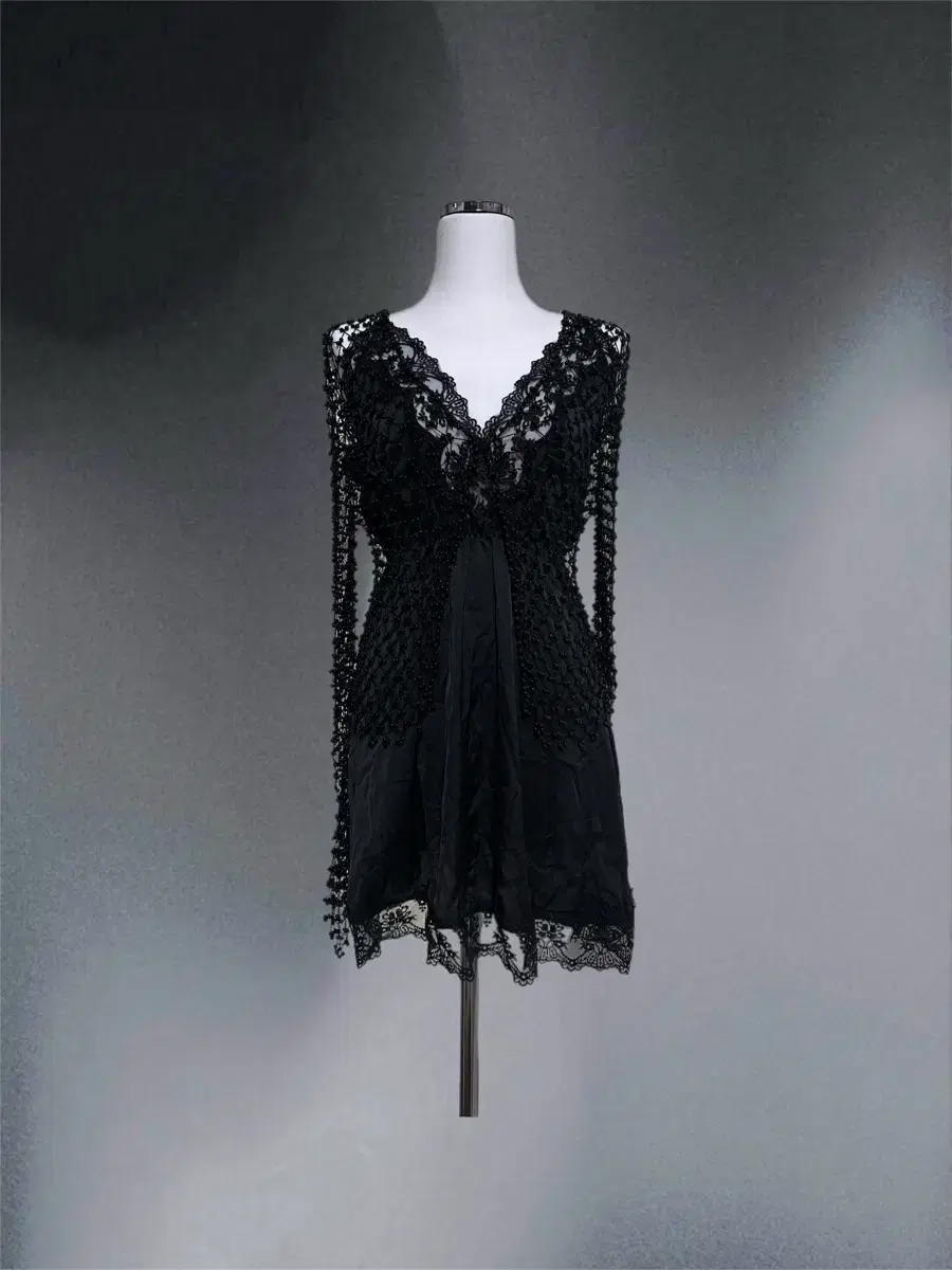 (시즌off 30%세일) black beads slip set