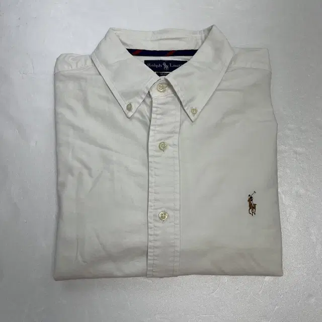 (CT327)XL 폴로 화이트 긴팔 셔츠.Polo