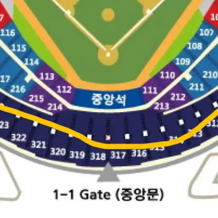 9.19 두산 기아 전 3루 레드존 2역석 <- ->네이비석 중앙 2연석