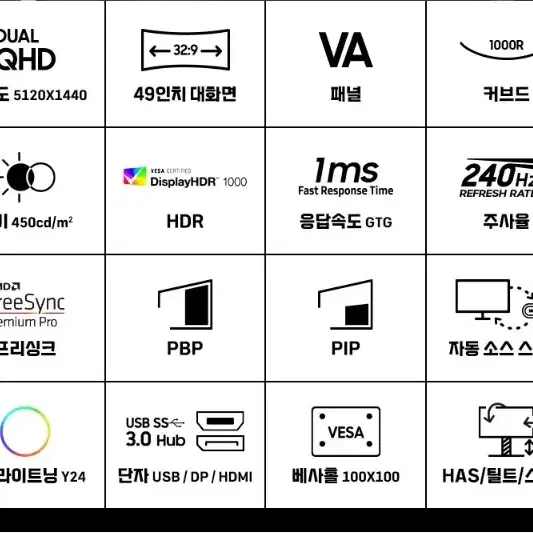 삼성 49인치 OLED DQHD 240Hz 미개봉 새제품