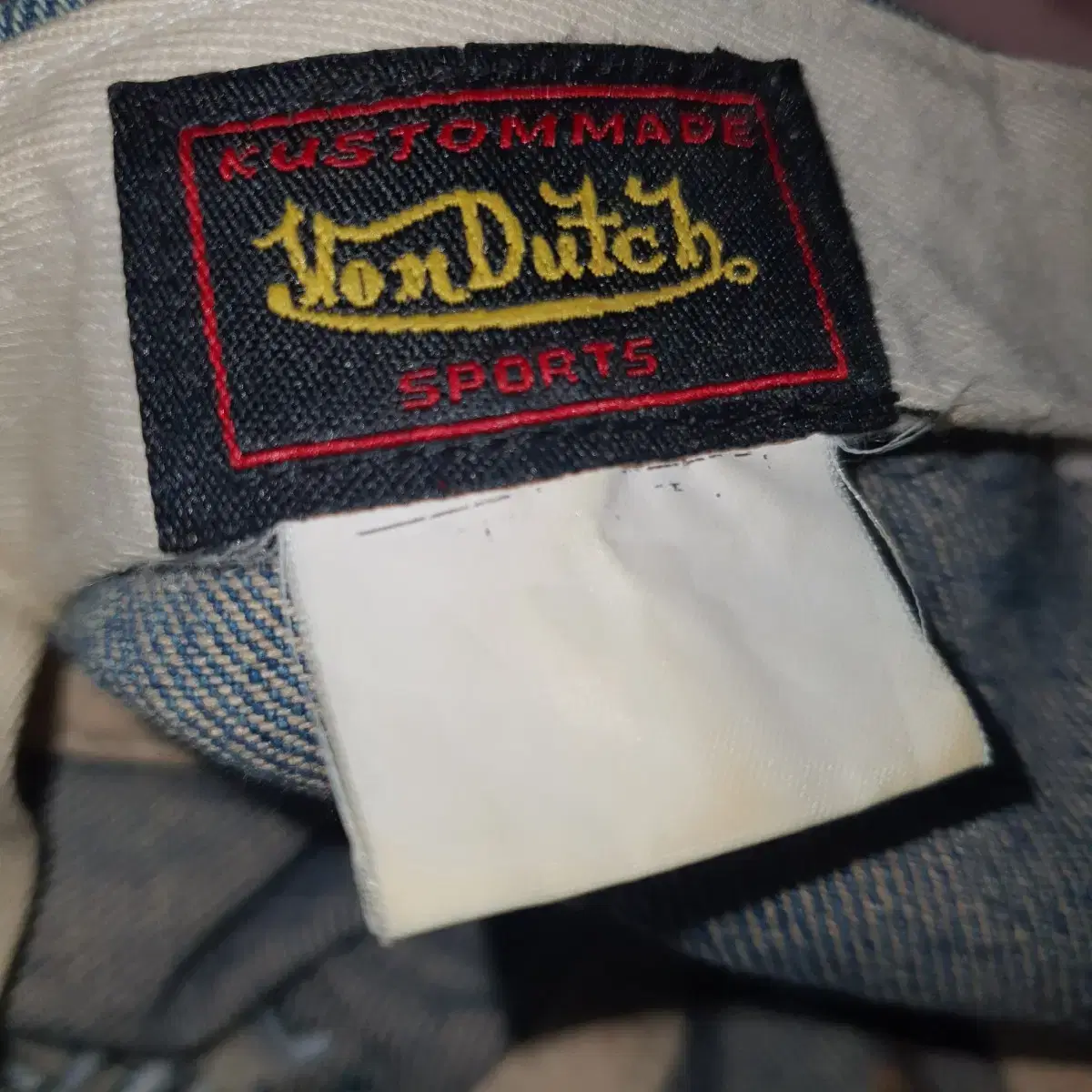 본더치 데님 볼캡.가죽스트랩 VON DUTCH