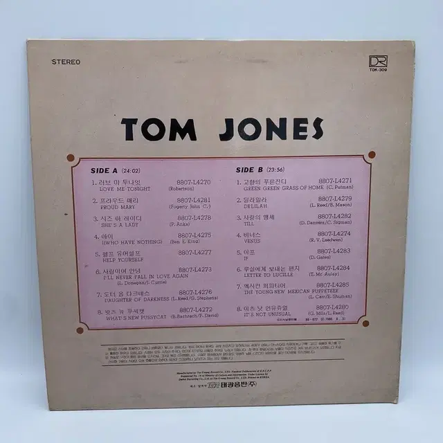 TOM JONES LP / AA5254