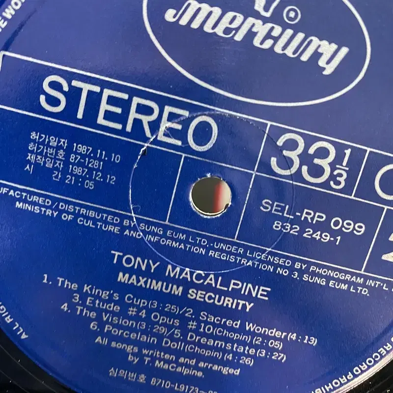 TONY MACALPINE LP / AA5262