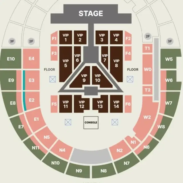 세븐틴 콘서트  메인 VIP 2, 9구역 판매