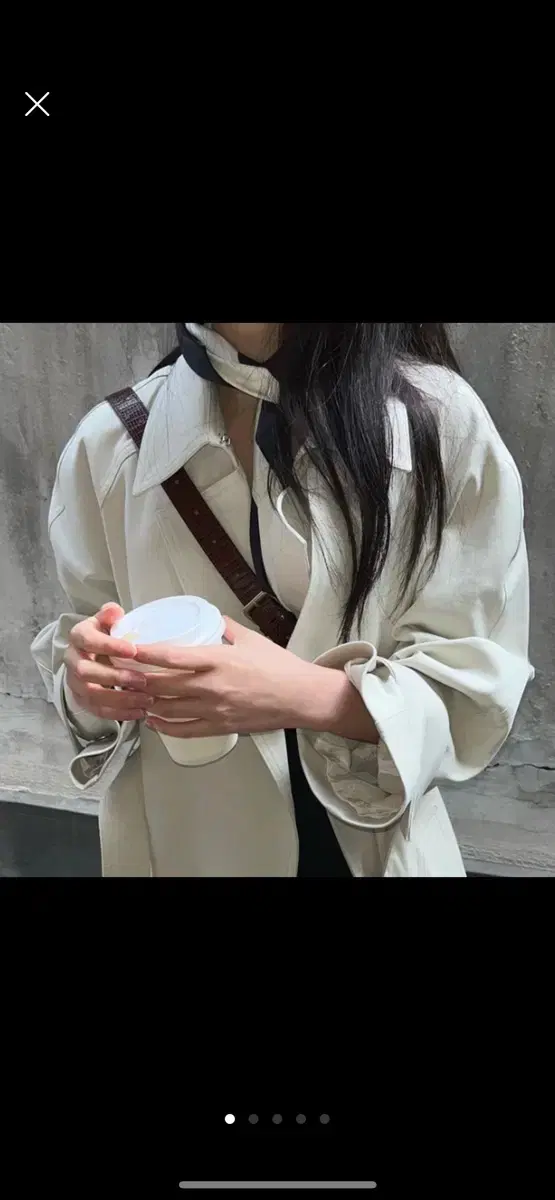 킨더살몬 SS23 Flap Trench Coat Egg-Shell