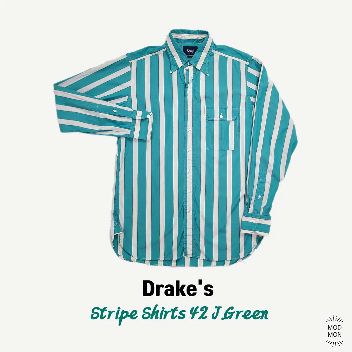 Drakes Drix Striped Shirt 42